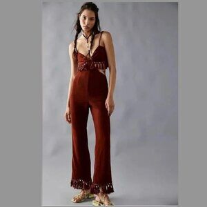 NWOT Saylor Sterling Fringe Cutout Jumpsuit